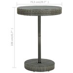 vidaXL Table de jardin Gris 75 5x106 cm Résine tressée