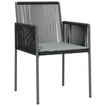 vidaXL Ensemble de salle à manger de jardin 5 pièces avec coussins Noir Rattan Poly