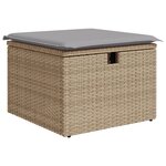 vidaXL Ensemble de 6 Canapés de Jardin avec Coussins Beige en Rattan