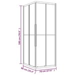 vidaXL Cabine de douche à rayures ESG 90x70x180 cm Noir