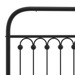 vidaXL Cadre de lit métal avec tête de lit noir 107x203 cm