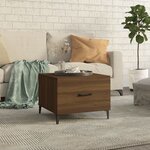 vidaXL Table basse avec pieds en métal Chêne marron 50x50x40 cm
