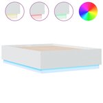 vidaXL Cadre de lit avec lumières LED blanc 120x190 cm bois ingénierie