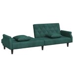 vidaXL Canapé-lit avec accoudoirs vert foncé velours