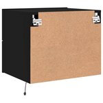 vidaXL Tables de chevet murales avec lumières LED 2 Pièces noir