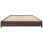 vidaXL Cadre de lit chêne marron 100x200 cm bois d'ingénierie et métal
