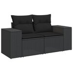 vidaXL Salon de jardin 9 Pièces avec coussins noir résine tressée