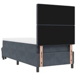 vidaXL Lit à Ressorts avec Matelas & Banc Gris Foncé 100x200 cm Velours