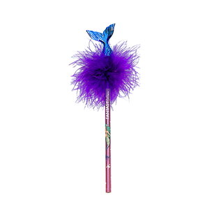 Crayon à papier mondes fantastiques - queue de sirène et plumes - tons violets