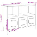 vidaXL Buffet vert olive 100 5x39x79 cm acier laminé à froid
