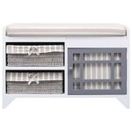 vidaXL Banc d'entrée Blanc 70 x 33 5 x 45 cm Bois de Paulownia