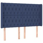 vidaXL Sommier à lattes de lit matelas et LED Bleu 160x200 cm Tissu