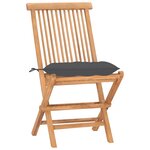 vidaXL Ensemble à manger d'extérieur pliable avec coussin 3 Pièces Teck