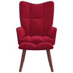 vidaXL Chaise de relaxation avec repose-pied Rouge bordeaux Velours