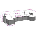 vidaXL Salon de jardin avec coussins 7 Pièces gris clair résine tressée