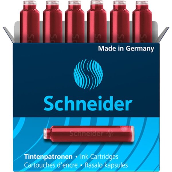 Boîte 6 Cartouches d'encre rouge SCHNEIDER