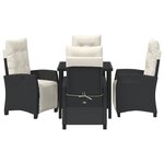 vidaXL Set de salle à manger de jardin 5 pièces Rattan poly noir