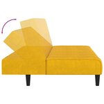 vidaXL Canapé-lit 2 places jaune velours