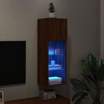 vidaXL Meuble TV avec lumières LED chêne marron 30 5x30x90 cm