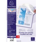 Sachet De 10 Pochettes À Soufflet Avec Rabat - Polypropylène 20/100e - A4 - Cristal - X 5 - Exacompta