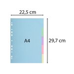 Intercalaires Carte Pastel 170g Forever 5 Positions - A4 - Couleurs Assorties - X 50 - Exacompta