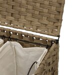 vidaXL Panier à linge avec roulettes 66x35x60 cm résine tressée
