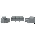 vidaXL Ensemble de canapés 3 Pièces avec coussins Gris clair Tissu