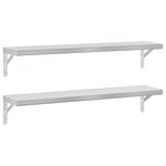 vidaXL Étagères murales 2 Pièces 100x23 5 cm argenté acier inoxydable