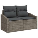 vidaXL Ensemble de canapés de jardin 10 pièces avec coussins Gris Poly Rattan Acacia