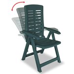 vidaXL Chaises inclinables de jardin 6 Pièces Plastique Vert