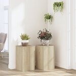 vidaXL Supports pour plantes 2 Pièces chêne sonoma bois d'ingénierie