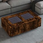 vidaXL Table basse avec LED infini chêne fumé 116x69x40 cm