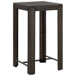 vidaXL Ensemble de bar de jardin 5 Pièces coussins Résine tressée Marron