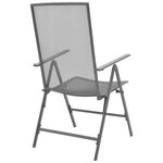 vidaXL Chaises empilables de jardin 2 Pièces Acier Gris