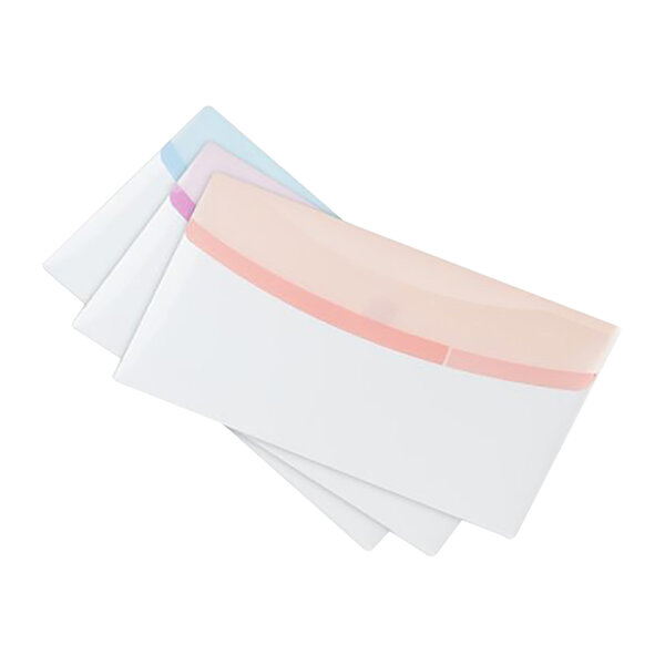 Pochettes à scratch format chéquier tarifold 25 x 13 6 cm couleurs assorties - paquet de 6