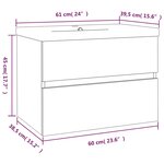 vidaXL Meuble lavabo avec bassin intégré Chêne fumé Bois d'ingénierie