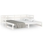 vidaXL Lit coulissant blanc bois de pin massif 2x(90x200) cm