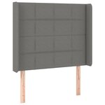 vidaXL Sommier à lattes de lit matelas LED Gris foncé 90x190cm Tissu