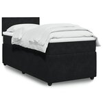 vidaXL Sommier à lattes de lit avec matelas Noir 90x200 cm Velours