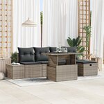 vidaXL Ensemble de canapé de jardin 6 pièces avec résine tressée gris