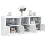 vidaXL Buffet avec lumières LED blanc 162x37x67 cm