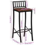 vidaXL Chaises de bar lot de 4 bois de récupération massif