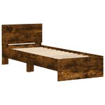 vidaXL Cadre de lit tête de lit chêne fumé 75x190 cm bois ingénierie