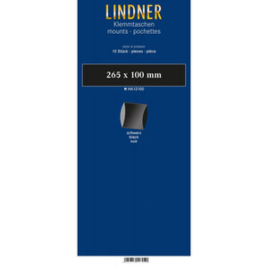 Bandes double soudure 265 x 100 mm pour blocs carnets de timbres. Fond - Noir