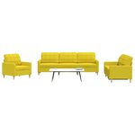 vidaXL Ensemble de canapés 3 Pièces jaune clair tissu