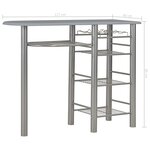 vidaXL Ensemble de bar avec étagères 3 Pièces Bois et acier Gris