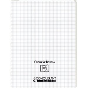 OXFORD C9 Cahier 24x32, 96 pages, 90g, règlure 5X5, couverture polypro incolore avec rabat