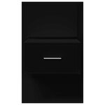 vidaXL Table de chevet murale avec lumières LED noir