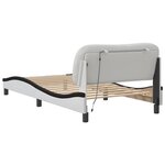 vidaXL Cadre de lit avec lumières LED blanc noir 100x200 cm similicuir