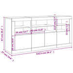 vidaXL Buffet avec lumières LED chêne fumé 142 5x37x67 cm